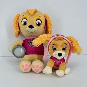 Paw Patrol Snuggle Up Skye With Flashlight & Small Plush Toy Lot Set